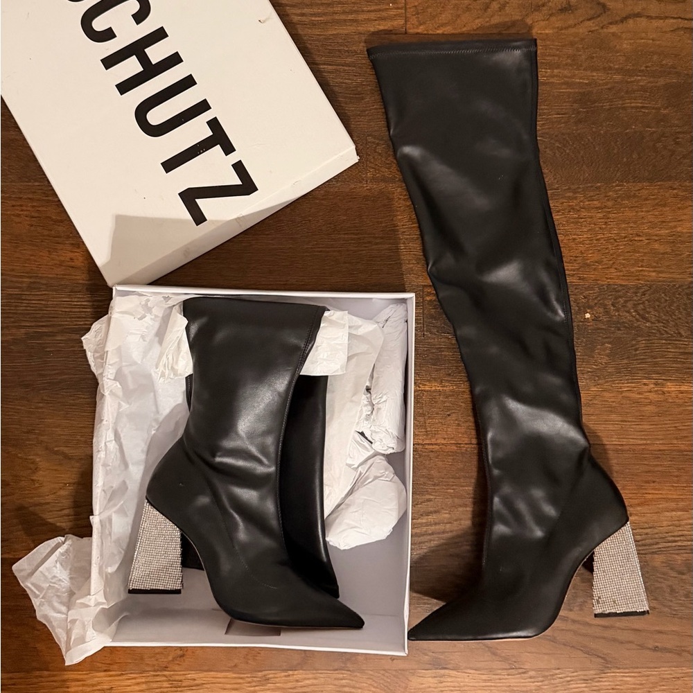 SCHUTZ Black Over the Knee Boots